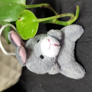 Miniature plush gray donkey